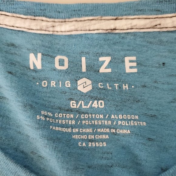 Noize Cotton T Shirt Mens Size L Heather Turquoise Short Sleeve Crew Neck - Picture 5 of 6